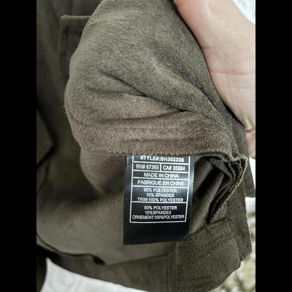 EUC BB Dakota Suede Jacket - XS Olive Green Open Cardigan - Picture 5 of 5